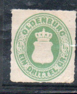GERMANY GERMANIA GERMAN OLD STATES OLDENBURG 1862 COAT OF ARMS STEMMA ARMOIRIES 1/3g MH - Oldenbourg