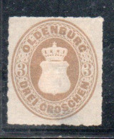 GERMANY GERMANIA GERMAN OLD STATES OLDENBURG 1867 COAT OF ARMS STEMMA ARMOIRIES 3g MH - Oldenbourg