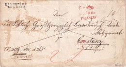 AUSTRIA 1850 - Brief Von Gratz Nach Constanz - Stpl. "Gratz .. Jan: Franco", "Landrecht Gratz", Siegel - ...-1850 Prephilately