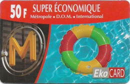 French Antilles - EkoCard - Metro - Buoy, 2001, Remote Mem. 50F, 100.000ex, Used - Antillas (Francesas)