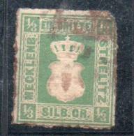 GERMANY GERMANIA GERMAN OLD STATES MECKLENBURG-STRELITZ 1864 COAT OF ARMS STEMMA ARMOIRIES 1/3sg USED USATO OBLITERE' - Mecklenbourg-Strelitz