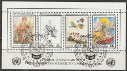 UNO New York 1986 MiNr.515 - 518 Block 9 O Gestempelt  40 Jahre WFUNA ( EK192/1 ) Günstige Versandkosten - Hojas Y Bloques