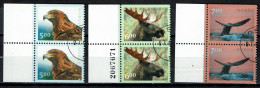 Norway 2000 - Yv.1299/01 Mi.1346/48 - Used - Wild Animals Steinadler Eagle, Elk, Elch, Sperm Whale, Potvis - Gebraucht