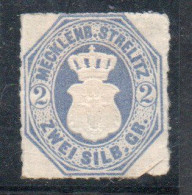 GERMANY GERMANIA GERMAN OLD STATES MECKLENBURG-STRELITZ 1864 COAT OF ARMS STEMMA ARMOIRIES 2sg MH - Mecklenbourg-Strelitz