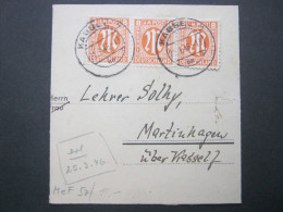 1946 ,  8 Pfg. AM - Post , 3 Mal Auf Brief Aus Kassel - Cartas & Documentos