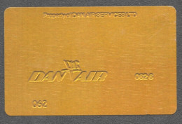 CARTE METAL DE VALIDATION DES BILLETS D'AVION    DAN AIR / DAN AIR SERVICES LIMITED / COMPAGNIE AERIENNE    D2760 - Autres & Non Classés