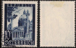 ARCHITECTURE St.Charles Church Kirche Eglise Vienna  AUSTRIA ÖSTERREICH AUTRICHE 1947 MI 828 SC C53 Flugpost Air Mail - Oblitérés