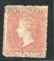 St Vincent Victoria 1d.  SG 1  Light Cancel - St.Vincent (...-1979)