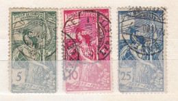 3 Timbres Suisse  Jubile De L'union Postale Universelle N° 77  N° 78  N° 79   Switzerland - Oblitérés