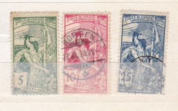 3 Timbres Suisse  Jubile De L'union Postale Universelle N° 77  N° 78  N° 79   Switzerland - Gebraucht