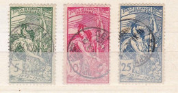 3 Timbres Suisse  Jubile De L'union Postale Universelle N° 77  N° 78  N° 79   Switzerland - Gebraucht