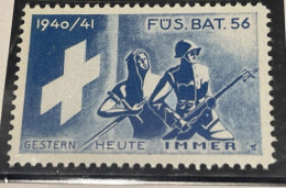 Schweiz Militaire Soldatenmarke Füs. Bat. 56 Gestern Heute Immer  Z 18 - Vignetten