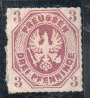 GERMANY GERMANIA GERMAN OLD STATES PREUSSEN PRUSSIA 1861 1867 COAT OF ARMS 3pf MH - Mint