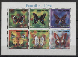 Bhutan - 1996 Butterflies Kleinbogen MNH__(TH-14998) - Bhoutan