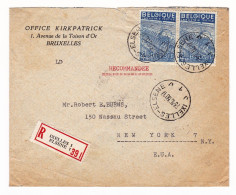 Lettre Recommandée 1950 Ixelles Elsene Belgique Office Kirkpatrick New York USA - Storia Postale