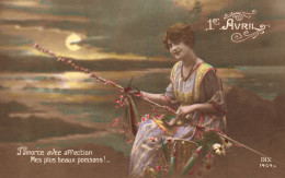 FÊTES - VOEUX - 1er Avril -(6)  -Poisson- Femme - 1er Avril - Poisson D'avril