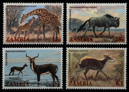 Sambia 1983 - Mi-Nr. 294-297 ** - MNH - Wildtiere / Wild Animals - Zambia (1965-...)