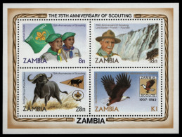 Sambia 1982 - Mi-Nr. Block 11 ** - MNH - Pfadfinder / Scouts - Zambia (1965-...)