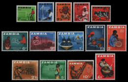 Sambia 1964 - Mi-Nr. 1-14 ** - MNH - Freimarken / Definitives - Zambia (1965-...)