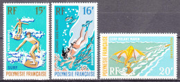 French Polynesia Polinesie 1971 Airmails Mi#130-132 Mint Hinged - Nuevos