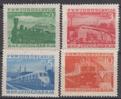 Yugoslavia Republic 1949 Railway Mi#583-586 Mint Never Hinged - Ongebruikt