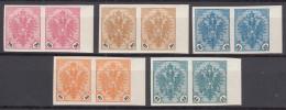 Austria Feldpost Occupation Of Bosnia 1901 Black Numbers Mi#24-28 U Mint Hinged Imperforated Pairs - Unused Stamps