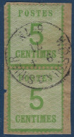 Fragment Alsace Lorraine Occupation N°4 Paire 5c Vert Jaune Obl Dateur Allemand De " Worth AN DER SAUER " TTB - Used Stamps