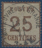 Alsace Lorraine Occupation N°7a 25c Brun Clair Obl Dateur Allemand De " MOYEUVRE LA GRANDE " TTB & R - Used Stamps