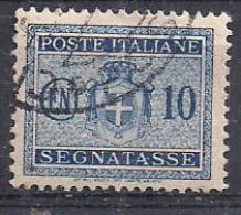 REGNO D'ITALIA  1945 LUOGOTENENZA SEGNATASSE STEMMA SENZA FASCI FILIGRANA RUOTA SASS. 86  USATO  VF - Taxe