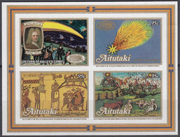 AITUTAKI 1986 Appearance Of Halley’s Comet, IMPERFORATE M/S MNH - Oceania