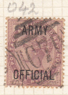 Clear Cancellation Postmark, Great Britian QV ARMY OFFICIAL Used, C7 ? Cancellation - Officials