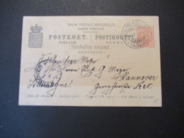 Finnland / Suomi 1896 ?! Ganzsache Nach Hannover Gesendet Ab Helsinki / Helsingfors - Entiers Postaux