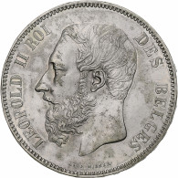 Belgique, Leopold II, 5 Francs, 5 Frank, 1868, Argent, TTB, KM:24 - 5 Francs