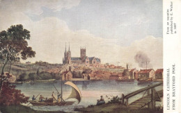 PEINTURES & TABLEAUX - Lincoln Cathedral - Brayford Pool - Colorisé - Carte Postale Ancienne - Peintures & Tableaux