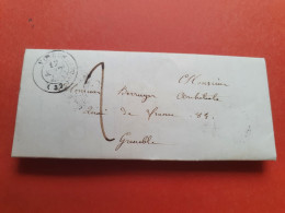 Cad De Voiron Sur Lettre Avec Texte Pour Grenoble En 1849 - Réf 2728 - 1849-1876: Période Classique