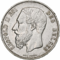 Belgique, Leopold II, 5 Francs, 5 Frank, 1875, Argent, TTB, KM:24 - 5 Frank