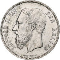 Belgique, Leopold II, 5 Francs, 5 Frank, 1873, Argent, TTB, KM:24 - 5 Francs