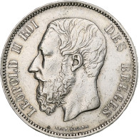 Belgique, Leopold II, 5 Francs, 5 Frank, 1874, Argent, TTB, KM:24 - 5 Frank
