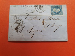 Napoléon ND 20ct Sur Lettre Avec Texte De Limoges Pour Angers En 1860 - Réf 2734 - 1849-1876: Klassik