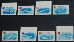 ROMANIA 1962, Boat Sports, Canoe, Sport, Imperf, Mi #2056-63, MNH** - Canoa