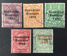 1923 - Ireland - Iris Free State King George V - Overprint - 5 Stamps  Used - Used Stamps