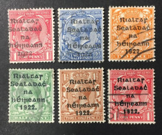 1923 - Ireland - Provisional Government Of Ireland 1922  King George V - Overprint - 6 Stamps  Used - Oblitérés