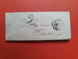 Cad De Compiègne Sur Lettre Avec Texte Pour Pontoise En 1854 - Réf 2745 - 1849-1876: Période Classique