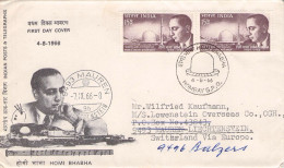 INDIA - FDC 1966 HOMI BHABHA - LIECHTENSTEIN / 1257 - FDC