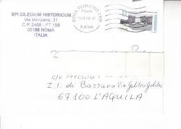 ITALIA  2019 - Lettera  Da Fiumicino A L'Aquila - 2011-20: Storia Postale