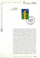 Europa CEPT 2000 France - Frankreich Y&T N°DP3327 - Michel N°PD3468 (o) - 0,46€ EUROPA - Format 145*210 - Notice - 2000