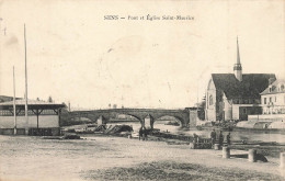Sens * Pont Et église St Maurice * Les Quais * Péniche - Sens