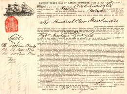 Lettre De Transport Maritime " Suez Canal " - The Steam Ship Hankow- London To Calcutta - Inde - 31 Augustus 1880. - Verenigd-Koninkrijk