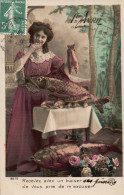 FÊTES - VOEUX - 1er Avril -(6)  -Poisson- Femme - April Fool's Day