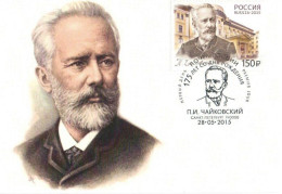 Russia Russland Russie 2015 175 Years Since The Birth Of The Great Composer Tchaikovsky Maxicard - Maximumkaarten